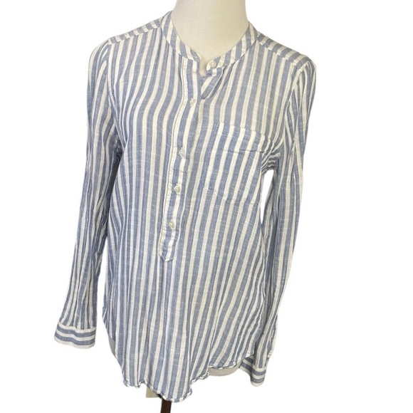 Lucky Brand linen button down striped tunic size small - Picture 1 of 8